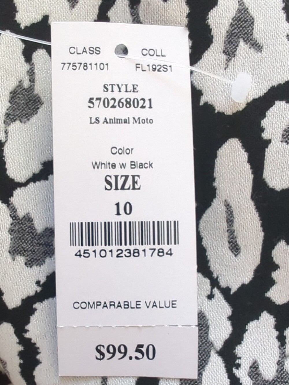 NWT White House Black Market Black & White Leopard Print Moto Jacket - SIZE 10 - Picture 3 of 10